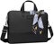 MOSISO Sac Ordinateur Femme, 15,6 Pouces Sacoche PC Portable Compatible avec MacBook Pro 16,HP,Dell,Lenovo,Asus,Razer Notebook, Laptop Sac à Bandoulière avec Sangle&Foulard en Soie,Noir