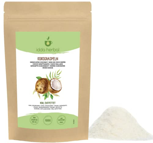 Noix de Coco Desséchée (1kg), Flocons de Noix de Coco non Sucrés et non Torréfiés, 100% Naturels et Purs, Végétaliens