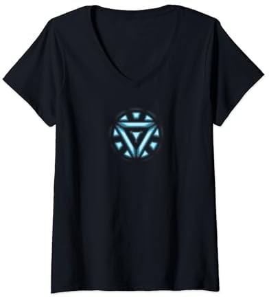 Womens Marvel Studios Iron Man Tony Stark Arc Reactor V-Neck T-Shirt