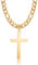 HSWYFCJY Kreuz kette Herren Kreuzkette Gold Edelstahl umgekehrtem Anhänger mit Kreuz Halskette für Männer Christliches Kreuz Halskette 24…