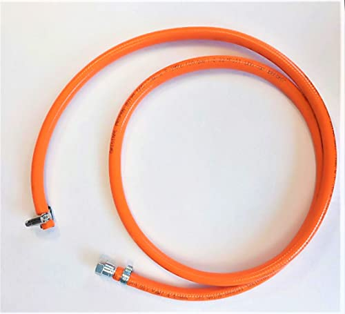 ZaTeChS Propan Butan Gasschlauch 150cm (1.5m) | 20 bar | Ø9mm | 1/4 Zoll LKS Kugeldichtungen Anschluß mit Schnellkupplung | bis -30°C | Propangasschlauch | Gas Hose für Camping, Gasgrillgeräte