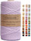 Likeecords Makramee Garn Geflochten 3mm x 100m,100% Natürliches Baumwollschnur Makramee-Schnur, Makramee-Seil, Bunte Bastelkordel aus Baumwolle für Taschen, Wandbehänge, Pflanzenaufhänger (lila Farbe)