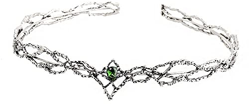 Krone Kristalle Tiaras Haarband Brautkronen Prinzessin König Stirnband Für Geburtstag Hochzeit Halloween Kostüm Party (Silber Grün)
