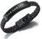 Himmelsflüsterer - Armband für Herren mit Gravur | Personalisierte Geschenke für Männer | individuelle Größenanpassung | Verschluss aus Edelstahl | Kunstleder | Armband Herren - schwarz