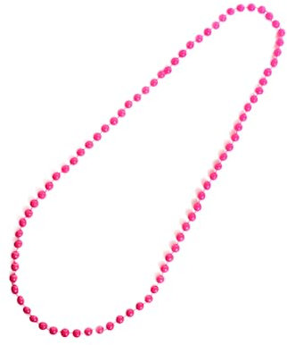 I LOVE FANCY DRESS Lot de 3 colliers de perles style années 80 rose vif – 100 cm de long – Fil de perles style années 80 pour homme et femme