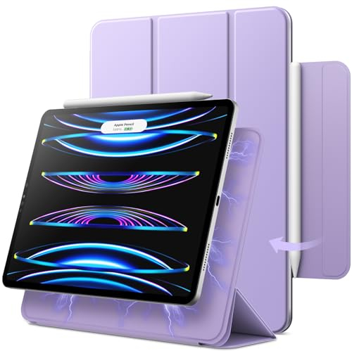 JETech Coque Magnétique pour iPad Pro 11 Pouces (2022/2021/2020/2018 Modèle) et iPad Air 5/4 10,9 Pouces, pour la Charge de Pencil 2, Housse Étui Attachement Magnétique (Violet)