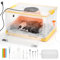 TURBRO Incubadora para Cachorros y Gatitos de 85L, con Control Preciso de Calefacción y Ventilador, Panel LED Multifuncional, Nebulizador, Monitoreo de Temperatura y Humedad