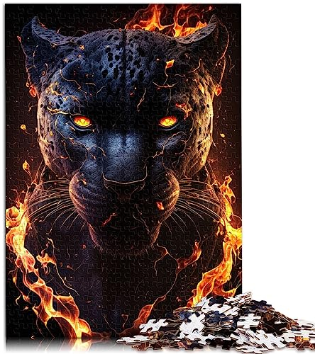 Feurige Flammen Black Panther Puzzles für KinderPuzzles aus Pappe 1000 Teile Puzzles Spielzeug 10,27 x 20,47/26 * 38cm.