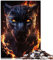 Feurige Flammen Black Panther Puzzles für KinderPuzzles aus Pappe 1000 Teile Puzzles Spielzeug 10,27 x 20,47/26 * 38cm.