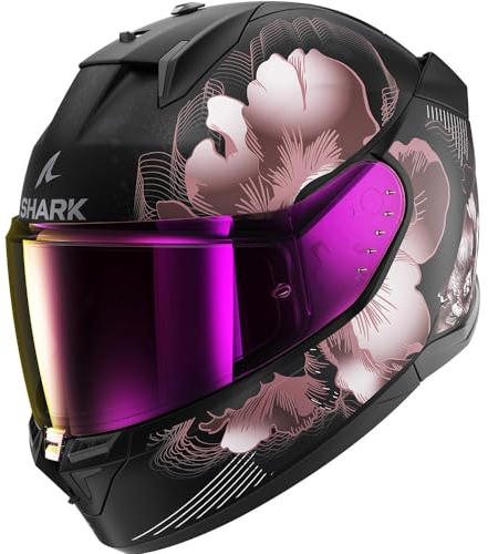 SHARK, Integraler Motorradhelm D-SWKAL 3 MAYFER Mat, Black violet gold KVQ, Größe XS