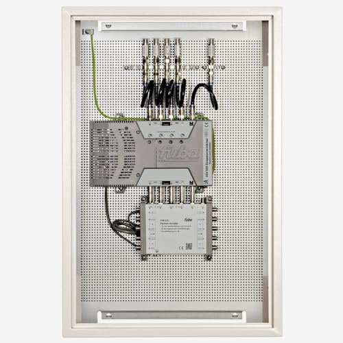 Fuba FVP 200 SL Verteiler-Paneel | Verstärker/Verteiler für 2 Multischalter-Paneele, komplett vormontiert im Montageschrank - mit Erdung, Potentialausgleich und Überspannungsschutz, EN/VDE-konform