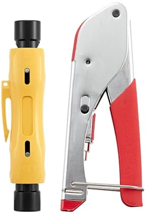 AVIMYA Multitool Abisolieren Quetschen Zangen Koaxialkabel Kaltpressklemme RG59 RG6 Kabel TV Crimpen Werkzeug Set Tool Kit (Color : 1KT-523)