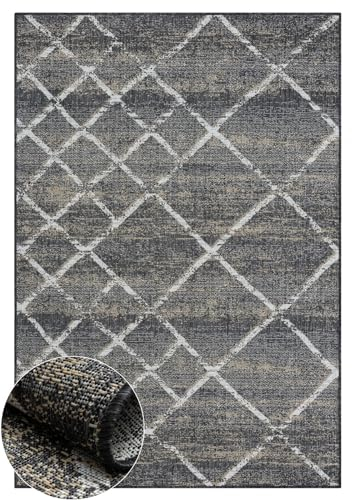 MY-RUG Outdoor Teppich wetterfest 200 x 300 cm, UV beständig & robust für Garten Terrasse, Balkon Küche & Wohnzimmer, kurzflor waschbarer Wohnzimmerteppich, Matt