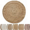 KARAT Jute Teppich rund 120cm Ø Bastteppich aus 100% Naturfaser - geflochten Boho Juteteppich, Handgewebter Naturteppich für Küche & Wohnzimmer robust & reißfest (Surat)
