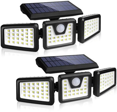 KIBTOY Solar Security Light Motion Sensor, 70 LED Solar Lights Outdoor, 360° Wide Lighting Angle IP65 Waterproof, Solar Flood Lights for Front Door, Yard, Garage, Sidewalk, Pathway (2 Pack)