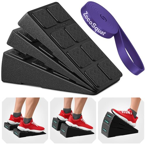 Squat Wedge – Kniebeugen-Keilblock mit 236 kg Tragkraft – Schrägbrett für Wadendehnung – Schräger Wadendehner – Yoga-Blöcke