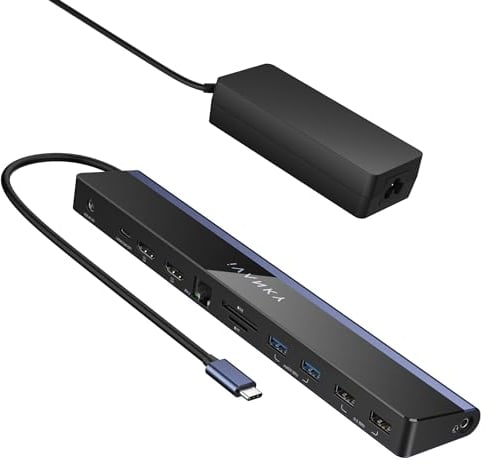 iVANKY 12-in-1 Laptop Docking Station USB C mit 100W-Netzteil, 4K@60Hz Dual Monitore Dockingstation für Windows, Lenovo, Thinkpad, Dell, HP, ASUS, Surface usw.