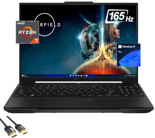 ASUS TUF A16 Gaming Laptop, 16 WUXGA 165Hz Display, AMD 8-Cores Ryzen 7 7735HS, AMD Radeon RX7700S, 32GB DDR5, 1TB PCIe 4.0, Backlit KB, WiFi 6, BT, USB-C, RJ45, US Version KB, PDG HDMI, Win 11 Pro