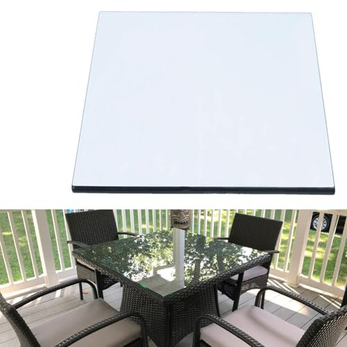 SXKJQER Glasplatte Rechteckig/Eckig Glastisch Tischplatte Aus Gehärtetem Glas Tisch Glasscheibe 8mm Dick, Tisch Glasplatte Ersatzteil, Hohe Belastbarkeit/Abriebfestigkeit/leicht Zu Reinigen(80x80cm)