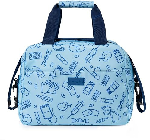 Nurse is Love Sac Isotherme Repas Femme Pour Infirmieres, Glaciere Souple Isotherme Avec Compartiments + Sangle Réglable. Compatible Avec Boîte À Lunch Box | Aide Soignante Accessoires