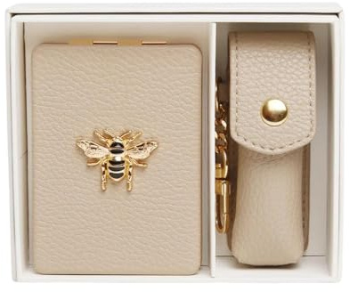 Alice Wheeler Bee Giftset - 2 piece set - Compact Mirror & Lipstick Holder (Stone)