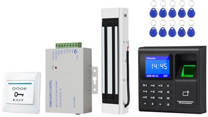 ReaIOKbii tastierino numerico apriporta Sistema di controllo accessi Kit Impronta digitale Presenza di tempo Portachiavi lettore RFID biometrico Apriporta intelligente Serratura magnetica elettrica