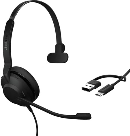 Jabra Evolve2 30 SE – USB-A/USB-C – Mono auricolare con filo certificato per Microsoft Teams