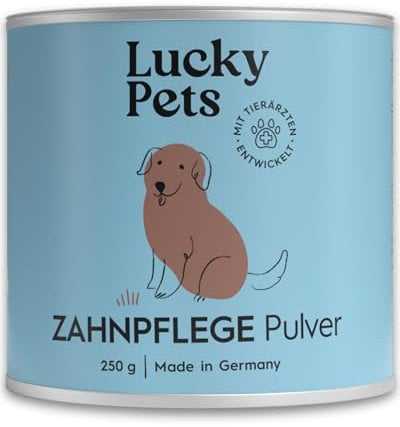 Zahnpflege Pulver für Hunde I Zahnsteinentferner Hund [250 g Made in Germany] Natürliche Zahnreinigung Hund gegen Mundgeruch & Zahnstein I Zahnpflege Hund I TESTSIEGER