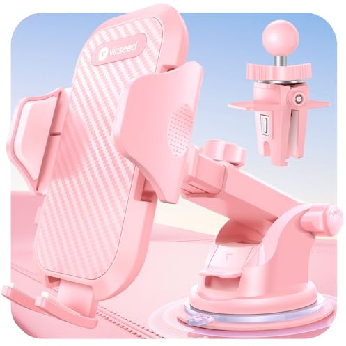 2025 BEST [Rally Racing-Grade] Car Phone Holder for Cars [95+LBS Strongest Suction] 3In 1 Dashboard Windscreen Vent Mobile Phone Holder for Car [Big phone & Thick Case Friendly] for iPhone Samsung