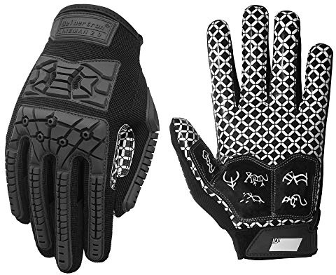 Ymnilian Torwarthandschuhe,Football Handschuhe 2.0 Padded Palm Fußball Empfänger Handschuhe, Flexible TPR Impact Protection Handrücken Handschuh-Erwachsen-Größen(XXL)