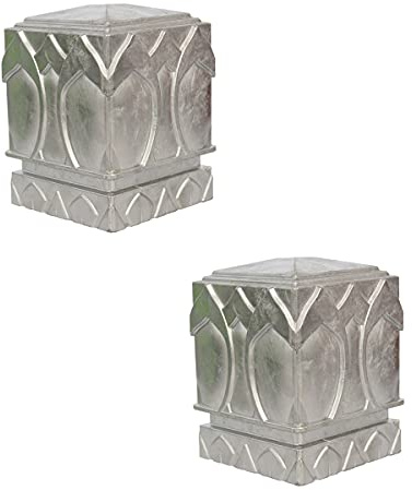 Zaunpfostenkappen Aluminum Square Fence Guardrail Post Cap Insert Tube Cover Silver Multiple Sizes Pack of 2(120x120mm)