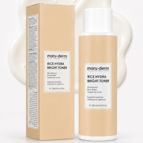 Maruderm Reis-Toner – Feuchtigkeitsspendendes & Aufhellendes Gesichtswasser mit Reisextrakt | Erfrischender & Illuminierender Gesichtstoner für Strahlende Haut, 250 ML