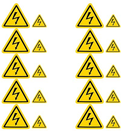 20 Stk Achtung Strom Warnaufkleber,Warnung Vor Elektrischer Spannung,Warnschild Elektrische,Warnschilder,Sicherheitswarnschild,Hochspannung Gefahr Gelb Schwarz Wetterfest Blinkendes Elektro,5cm/10cm