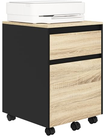 WOLTU Rollcontainer, Aktenschrank mit 2 Schubladen, mobiler Büroschrank | für Büro Homeoffice, 40x56x40 cm