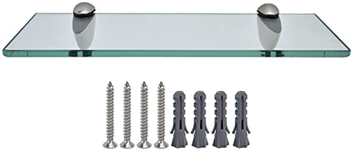 EOJDDPA Badezimmer-Glasregal, Wandmontage, modernes, stilvolles Aufbewahrungsregal für Dusche, Badezimmer, Zinklegierung, Glasregale, 8 mm gehärtetes Glas, 1211 g