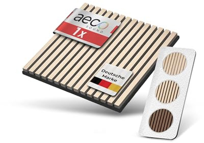 Aeco Sound® Akustikpaneele Holz - 60x60 cm - Echtholz Eiche & Akustikfilz | 1 Stück - Wandpaneele, Schalldämmung, Wandverkleidung - Eichenholz (hell) & extra dicker Akustikfilz (Schwarz)
