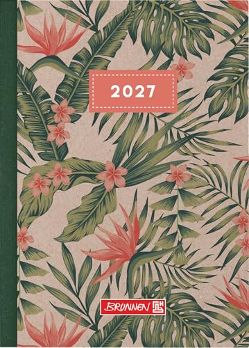 BRUNNEN Taschenkalender Mod. 731 2027 „Tropical“ | A6, Karton: 2 Seiten = 1 Woche