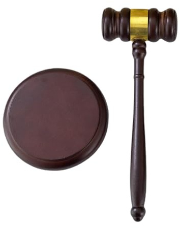 Juego de mazo de madera y bloque – mazo de subasta, de la justicia, sala de derecho, estudiantes, subastadores, graduación, disfraces, , tribunales simulados, reuniones corporativas