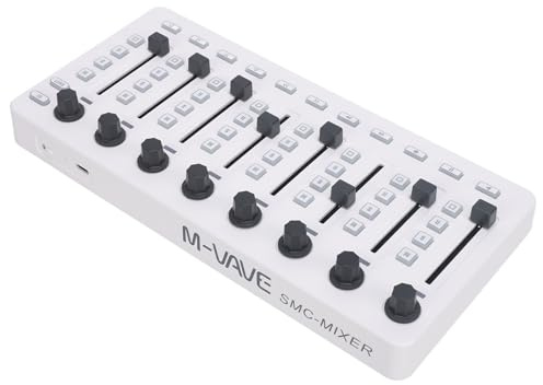 Badafaci Mixer Controller MIDI Wireless con connettività USB e Bluetooth, Design Portatile con 8 Pulsanti e 43 Tasti per Registrare Musicisti e DJ