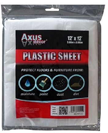 Axus Decor Polythene Dust Sheet (Red Series) Dust Sheets for Decorating - Waterproof & Translucent - Dust Sheets for Painting, Carpets, Hard Floors and Furniture - 12' x 12' (3.67m x 3.67m)