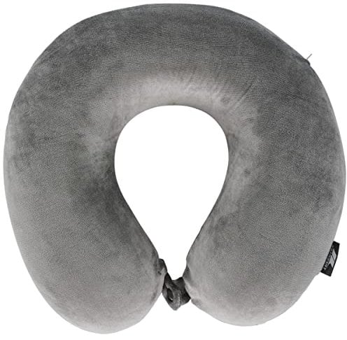 Trespass Memow Memory Foam Travel Aeroplane Car Train Comfortable Neck Support Pillow Cushion, Grey, 60 x 30 x 40 cm