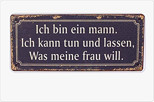 formano Wandbild Schild mit Spruch Metall 30x13 Mann