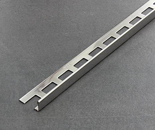 Fliesenschiene, Fliesenprofil, Winkelprofil, Edelstahl (V2A) glänzend, Länge 2,50 m 12,5 mm Höhe 20 Stück Setpreis