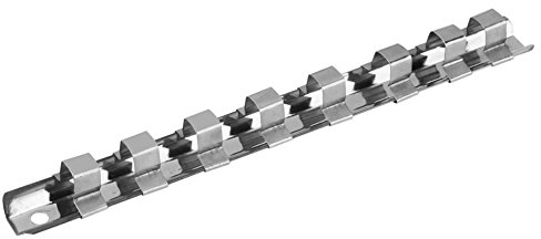 Zerodis Rail pour Douilles Mural Acier au Carbone avec 8 Clips Support de Stockage(190mm-3/8)