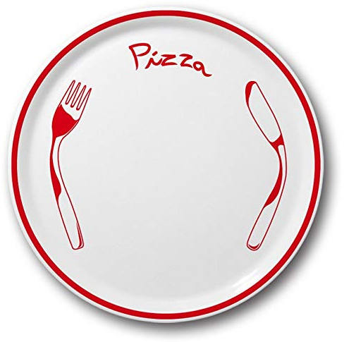 YODECO Plato de pizza rojo - D 31 cm - Napoli