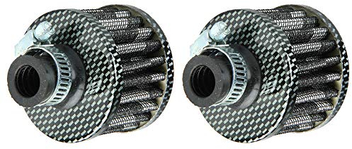 Mintice 2 X 12MM Mini Fibra de Carbon Cono de Motor de Coche Universal de Admisión de Aire Frío Filtro de Turbo Limpio de Ventilación de Vehículo