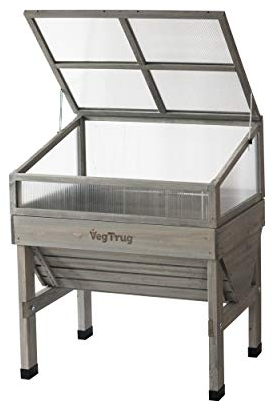 Frühbeetaufsatz für VegTrug Klassik 1m, 100% FSC zertifiziertes Holz, Grey Wash