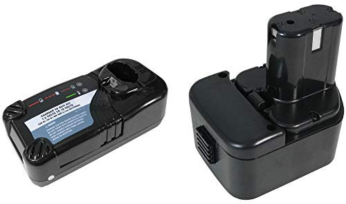 Batterie 2 en 1 : chargeur rapide + batterie Ni-MH haute performance 12 V 3000 mAh pour Hitachi WH12DMR WH12DMR2 WP12DA WR12DAF WR12DAF2 WR12DM WR12DM2 WR12DMR
