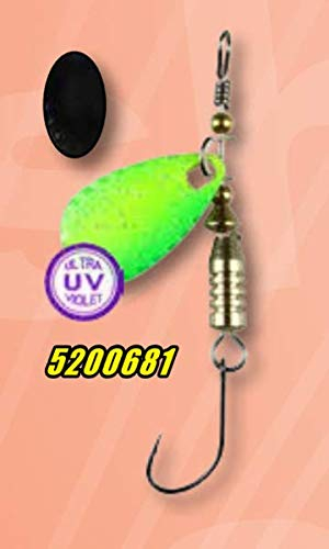 FTM Forellen Blinker - Spinner zum Forellenangeln, Gewicht:4g, Farbe:gelb - grün Glitter/schwarz