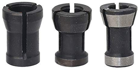 Bestgle 3 Packs Router Bit Collet Chuck Engraving Trimming Machine Electric Router Clamp Adapter 6mm 6.35mm 8mm